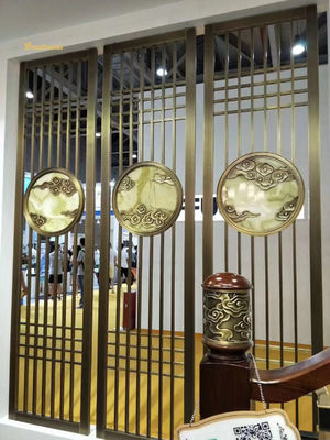 سعر جيد SS304 201 الذهب خط الشعر الفولاذ المقاوم للصدأ تزيين الشاشة فندق ، جدار ، مطعم الانترنت