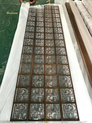 سعر جيد برونز PVD مغلفة 304 فولاذ المقاوم للصدأ مقسم الغرفة مع الشعر النهاية شاشة الحائط المعدنية الانترنت