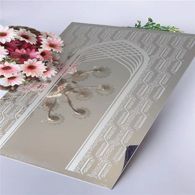 سعر جيد الصف 304 المرآة حفر ورقة الفولاذ المقاوم للصدأ 1219x2438mm للصعد لوحة التزيين الانترنت
