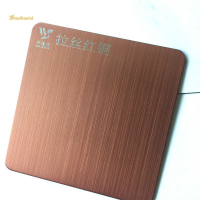 سعر جيد JIS Standard اللون البرونزي المقوى 0.65mm سمك الشعر ورقة الفولاذ المقاوم للصدأ للتزيين المعماري الانترنت